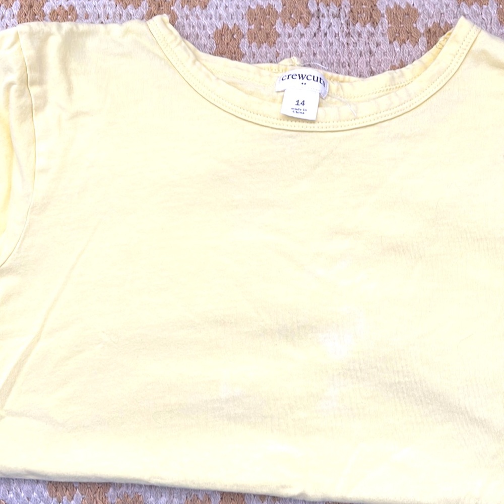 Light Yellow crew cuts kids T